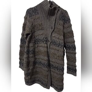 All Saints Women US 6 Wool Blend Cardigan Lagenlook Whimsygoth Dark Brown